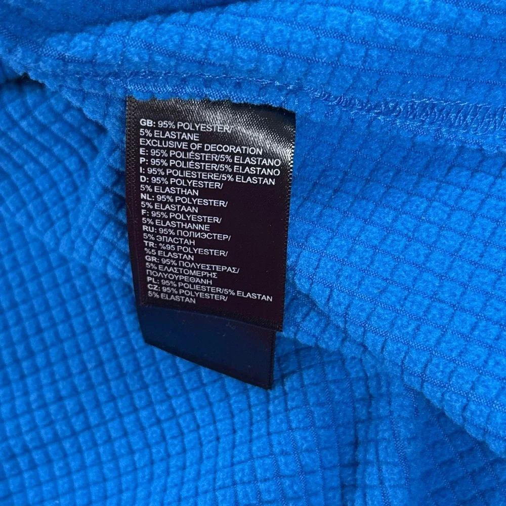 The North Face Borod 1/4 Zip Grid Fleece Pullover Mens XL Hyper Blue Hiking